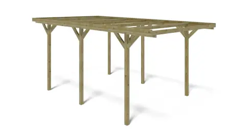 Carport, abri de voiture  3.04x5.12 m - 15.57 m2