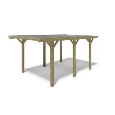 Carport, abri de voiture  3.04x5.12 m - 15.56 m2 - couverture PVC 