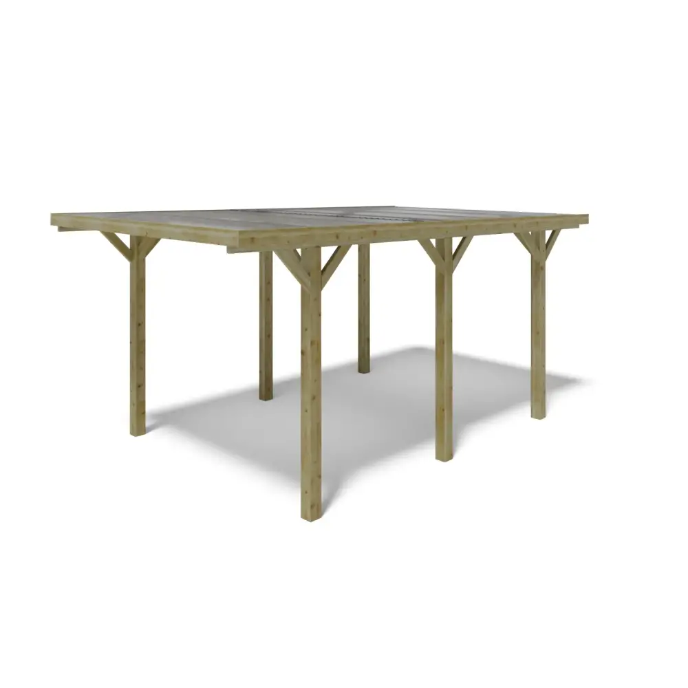 Carport, abri de voiture  3.04x5.12 m - 15.56 m2 - couverture PVC 