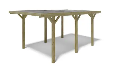 Carport, abri de voiture  3.04x5.12 m - 15.56 m2 - couverture PVC 