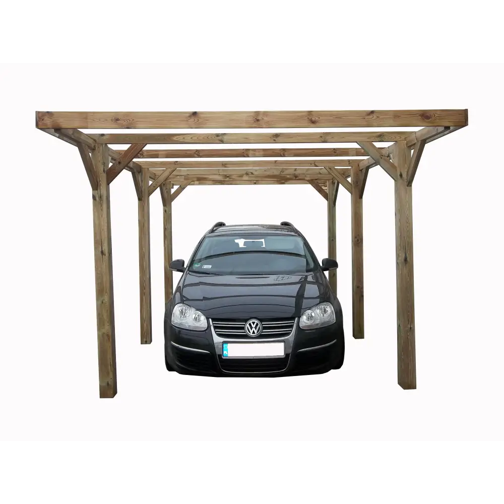 Carport, abri de voiture  3.04x5.12 m - 15.56 m2 - couverture PVC 