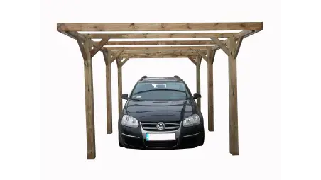 Carport, abri de voiture  3.04x5.12 m - 15.56 m2 - couverture PVC 