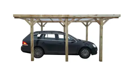 Carport, abri de voiture  3.04x5.12 m - 15.56 m2 - couverture PVC 