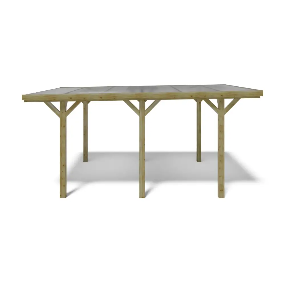 Carport, abri de voiture  3.04x5.12 m - 15.56 m2 - couverture PVC 