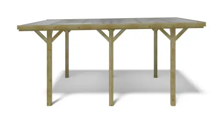 Carport, abri de voiture  3.04x5.12 m - 15.56 m2 - couverture PVC 