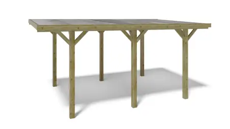 Carport, abri de voiture  3.04x5.12 m - 15.56 m2 - couverture PVC 