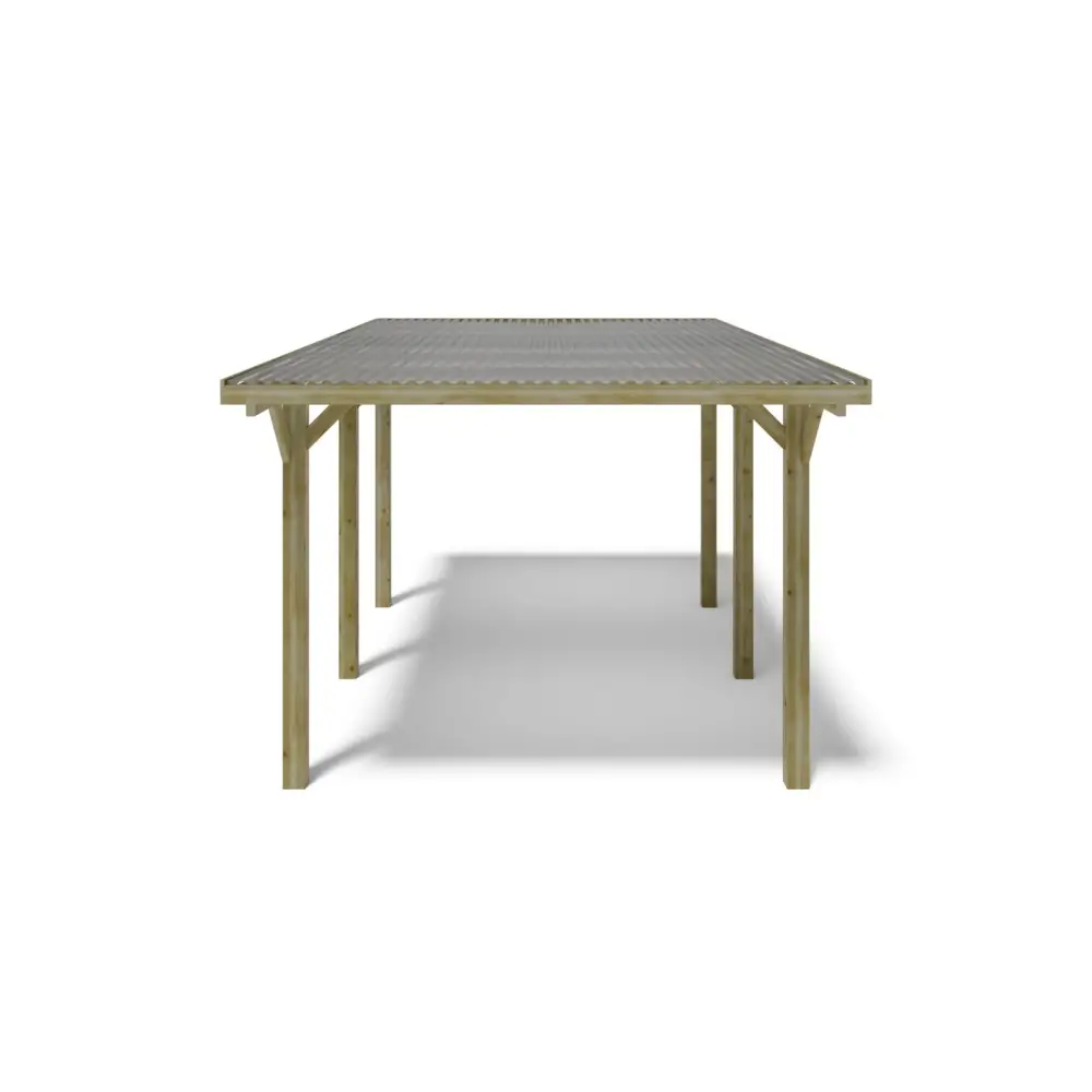 Carport, abri de voiture  3.04x5.12 m - 15.56 m2 - couverture PVC 