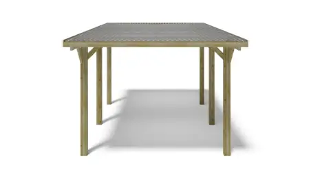 Carport, abri de voiture  3.04x5.12 m - 15.56 m2 - couverture PVC 