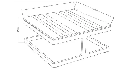 Table de jardin 85x85xH.37 cm