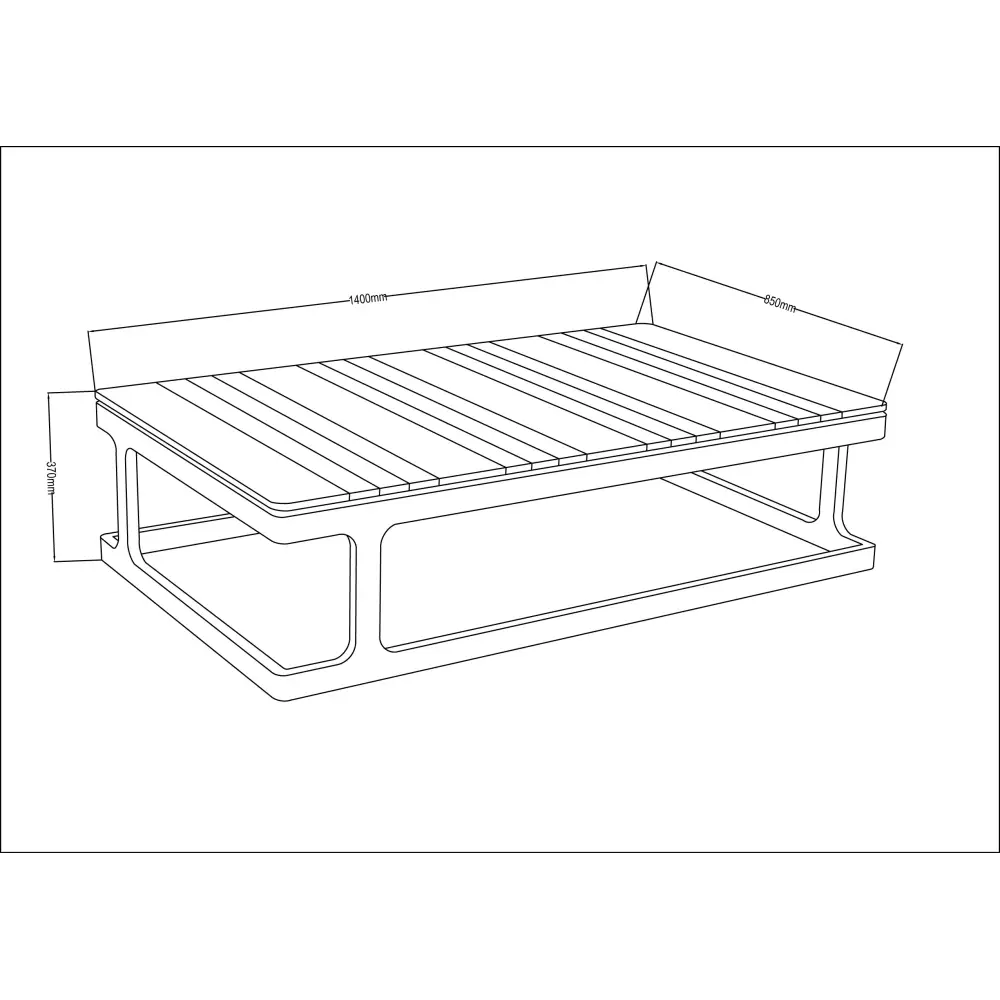 Table de jardin 140x85xH.37 cm