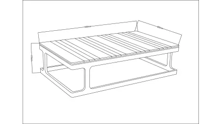 Table de jardin 140x85xH.37 cm