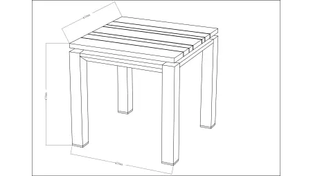 Table basse 45x45xH.45 cm