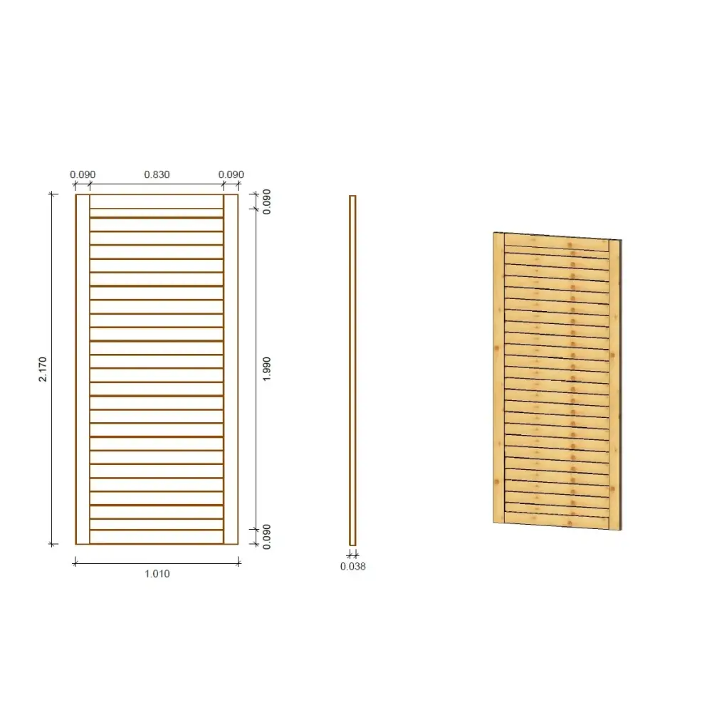 Panneau plein pour pergola 1,01x2,17m