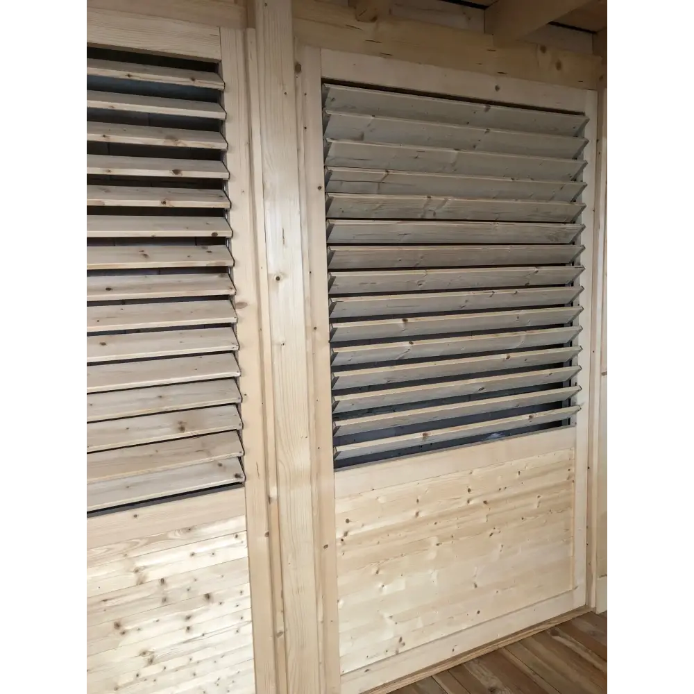 Clôture, panneaux bois persiennés, ensemble - imprégné en vert