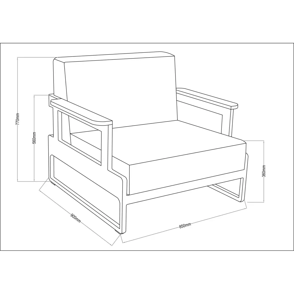 Fauteuil de jardin 90x85xH.77 cm