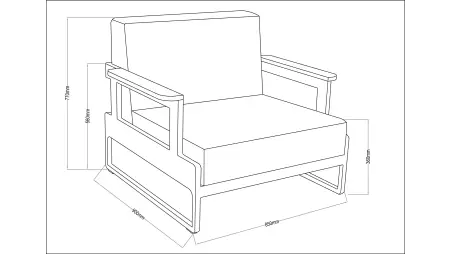 Fauteuil de jardin 90x85xH.77 cm