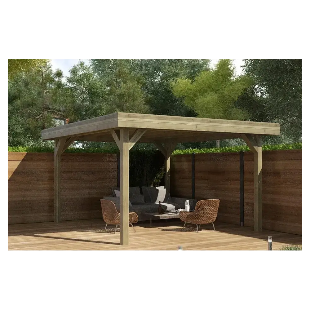 Pergola de jardin 4.04x4.04m - traité