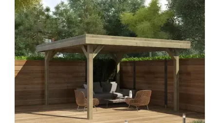 Pergola de jardin 4.04x4.04m - traité