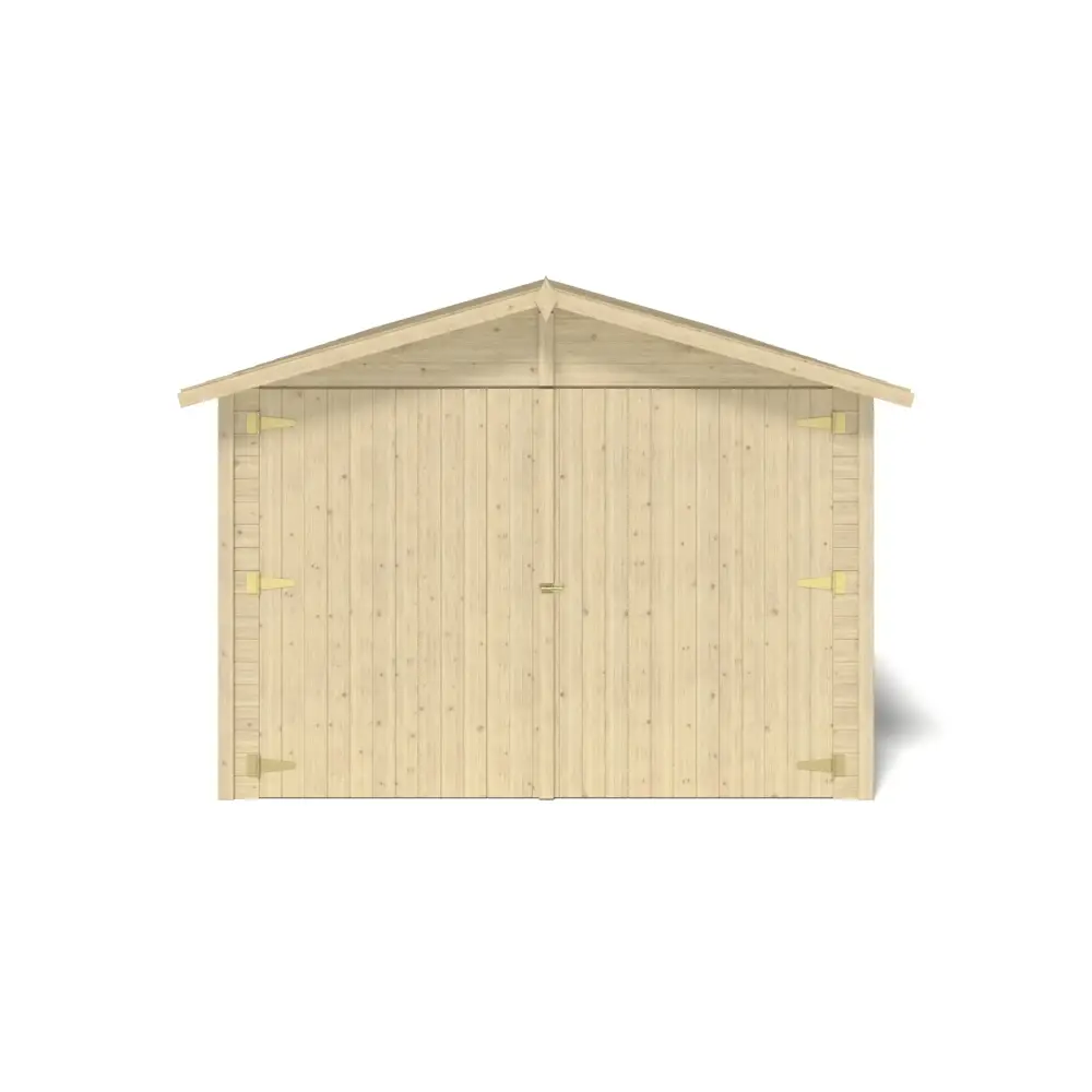 Garage en bois - 18.19m2 - 3.05x5.91m - Ep. 18mm - couleur: naturel