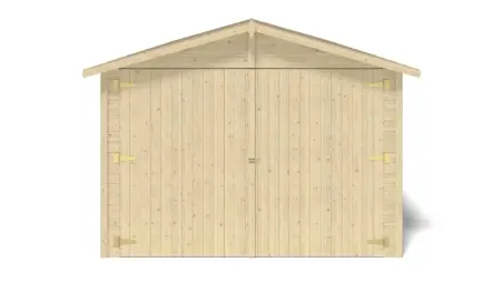 Garage en bois - 18.19m2 - 3.05x5.91m - Ep. 18mm - couleur: naturel