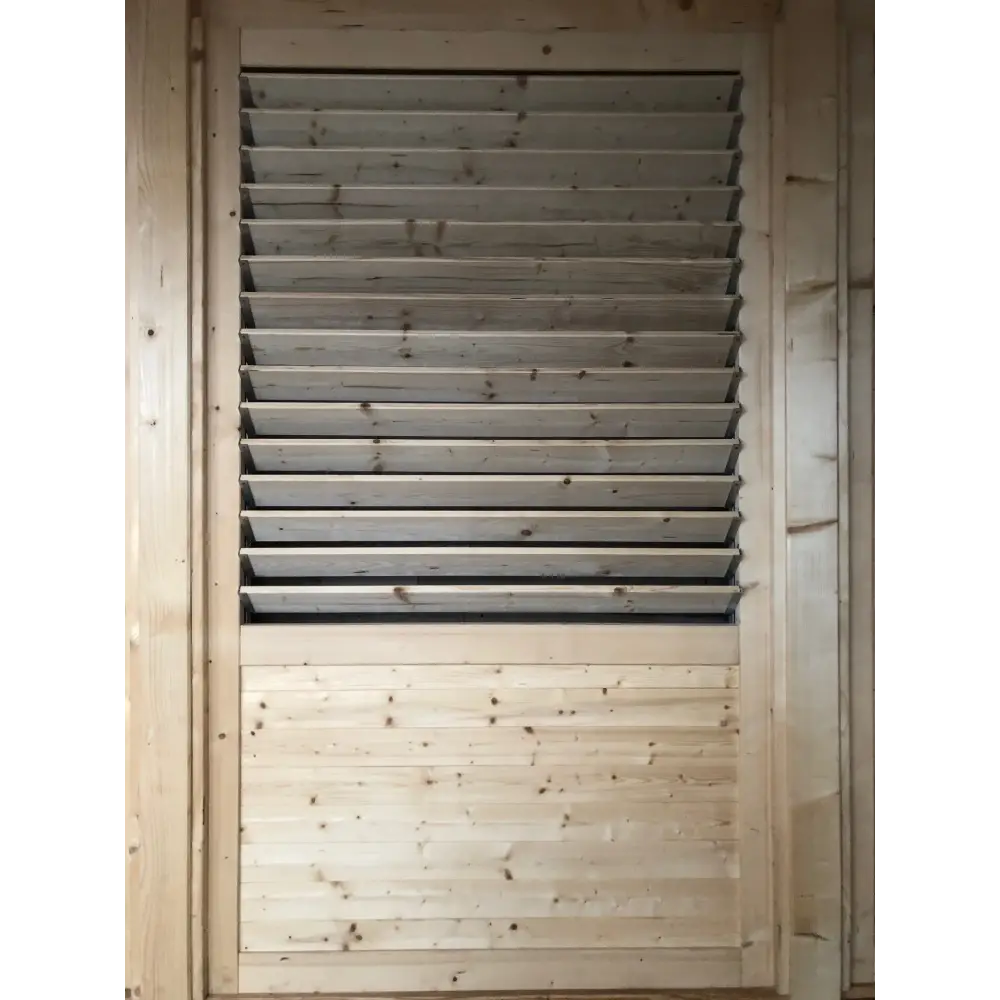 Clôture, panneaux bois persiennés, ensemble - imprégné en brun