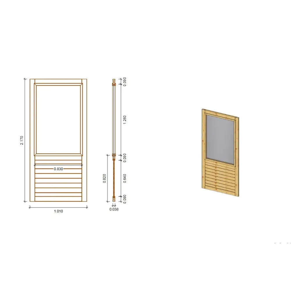 Panneau pour pergola avec fenêtre 1,01x2,17m