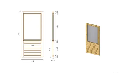 Panneau pour pergola avec fenêtre 1,01x2,17m