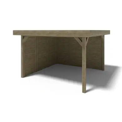 Pergola de jardin 4.04x4.04m avec panneaux - traité