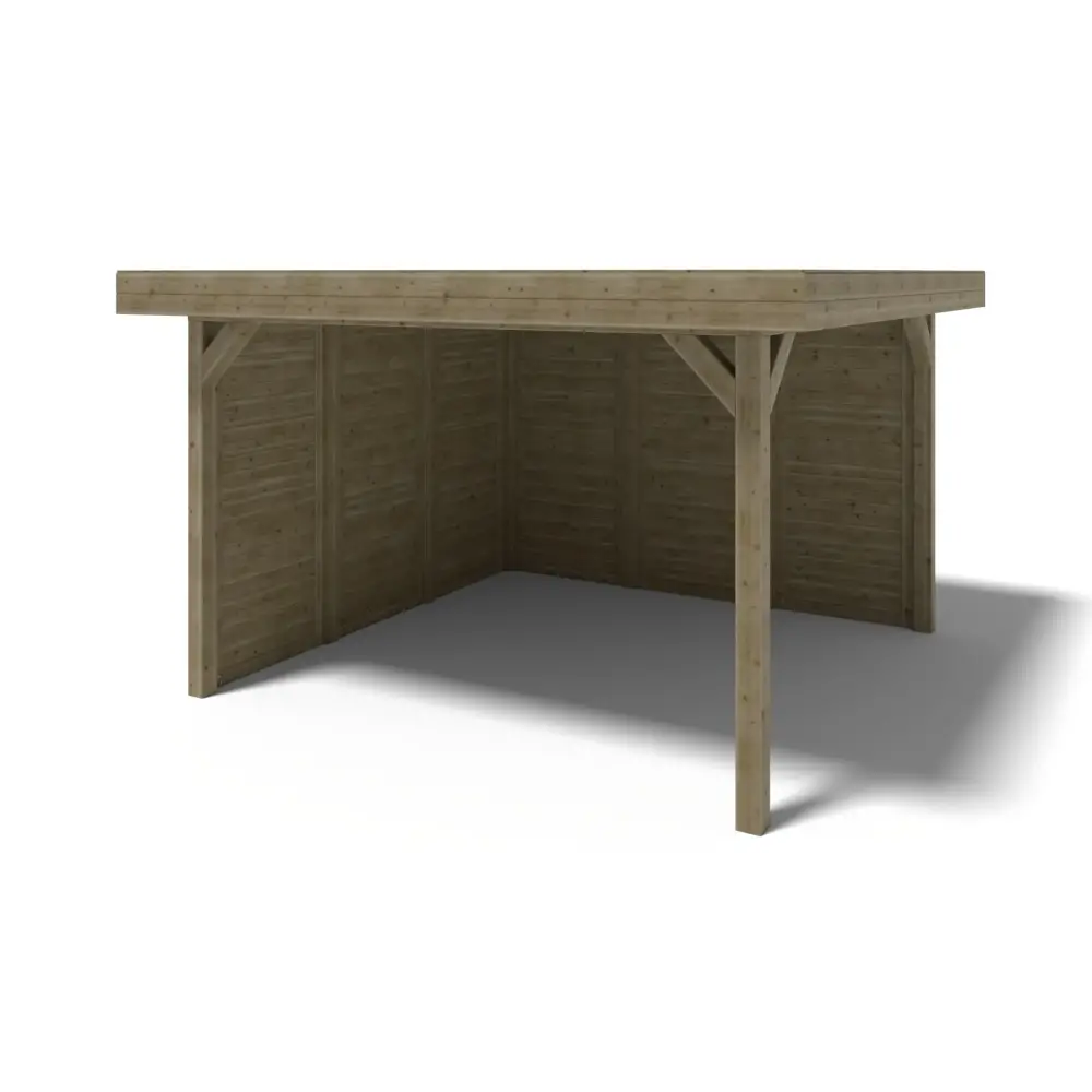 Pergola de jardin 4.04x4.04m avec panneaux - traité