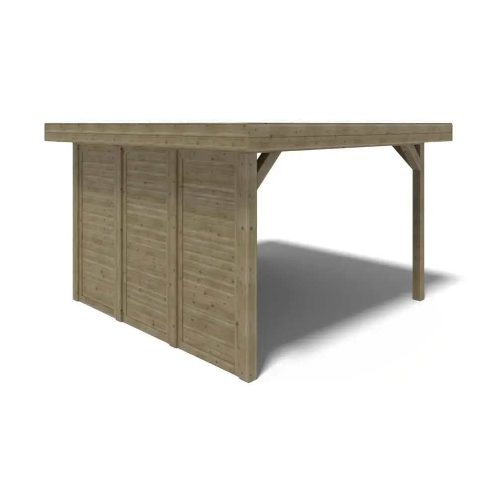 Pergola de jardin 4.04x4.04m avec panneaux - traité