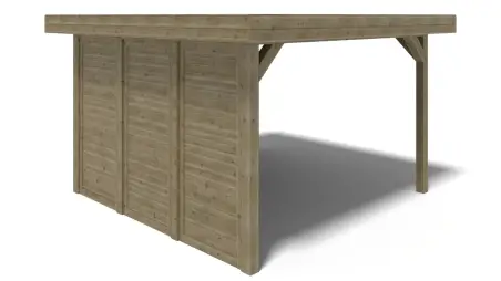 Pergola de jardin 4.04x4.04m avec panneaux - traité