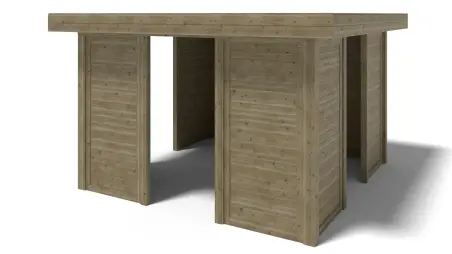 Pergola de jardin 4.04x4.04m avec panneaux - traité