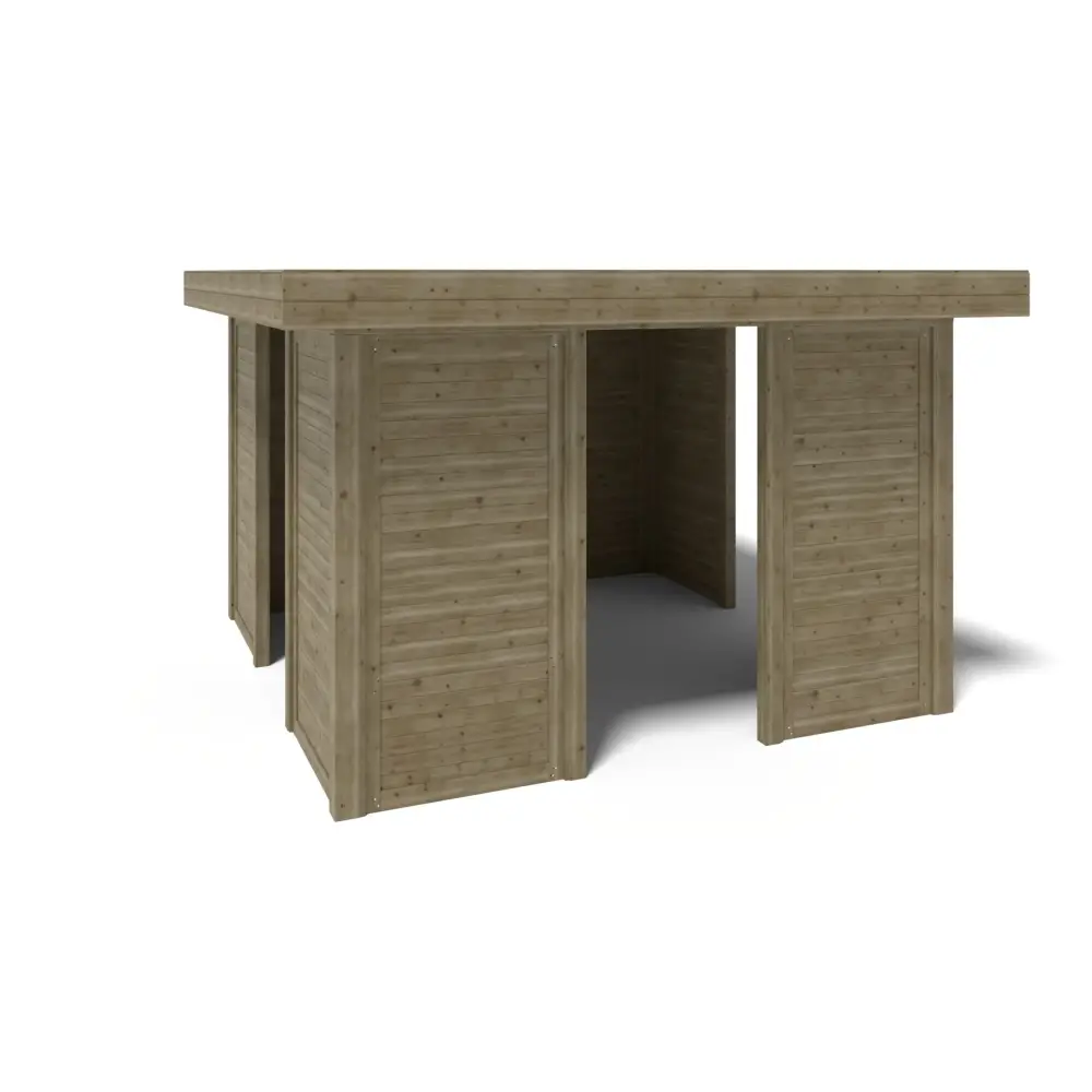 Pergola de jardin 4.04x4.04m avec panneaux - traité