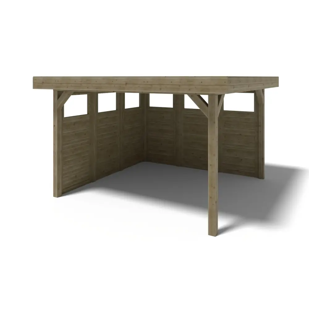 Pergola de jardin 4.04x4.04m avec panneaux - traité