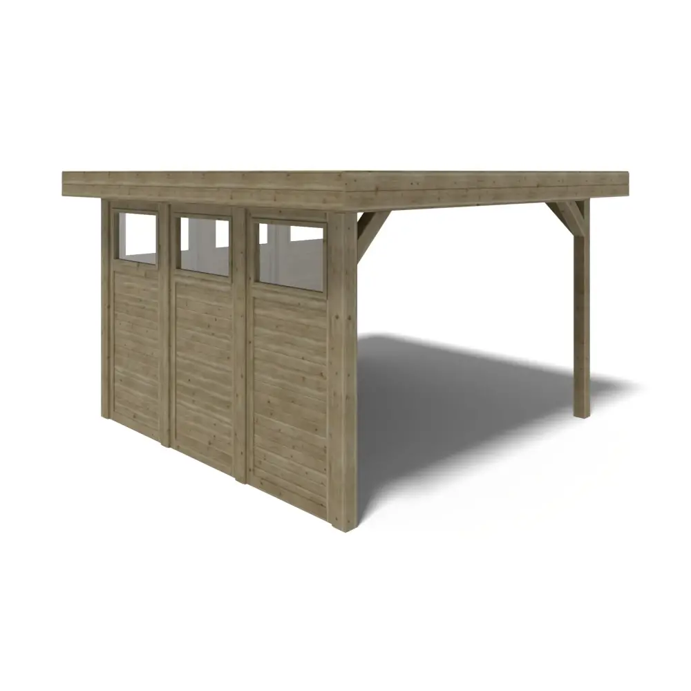 Pergola de jardin 4.04x4.04m avec panneaux - traité