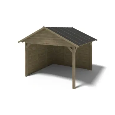 Pergola de jardin 4.04x4.04m avec panneaux - traité