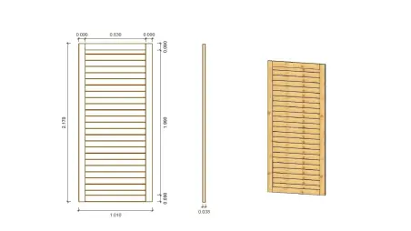 Pergola de jardin 4.04x4.04m avec panneaux - traité