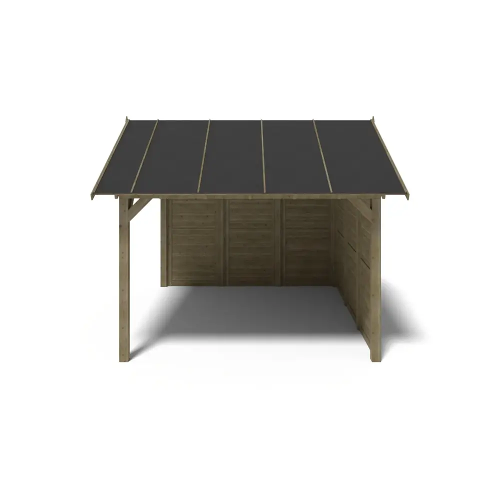 Pergola de jardin 4.04x4.04m avec panneaux - traité