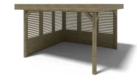 Pergola de jardin 4.04x4.04m avec panneaux - traité