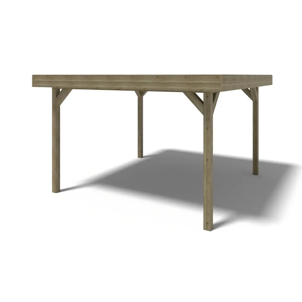 Pergola de jardin 4.04x4.04m avec panneaux - traité