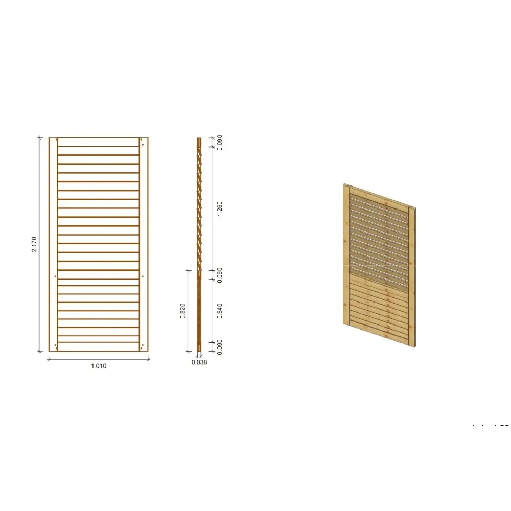 Pergola de jardin 4.04x4.04m avec panneaux - traité