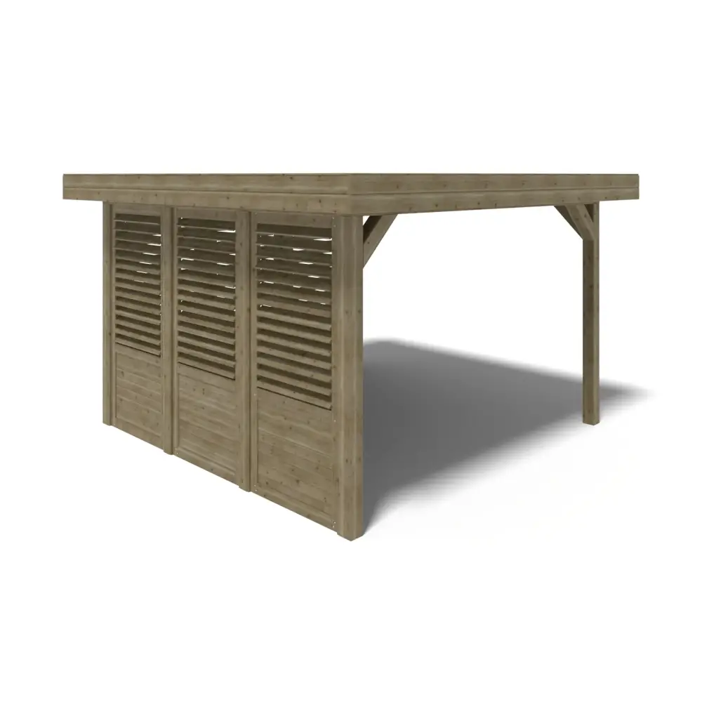 Pergola de jardin 4.04x4.04m avec panneaux - traité