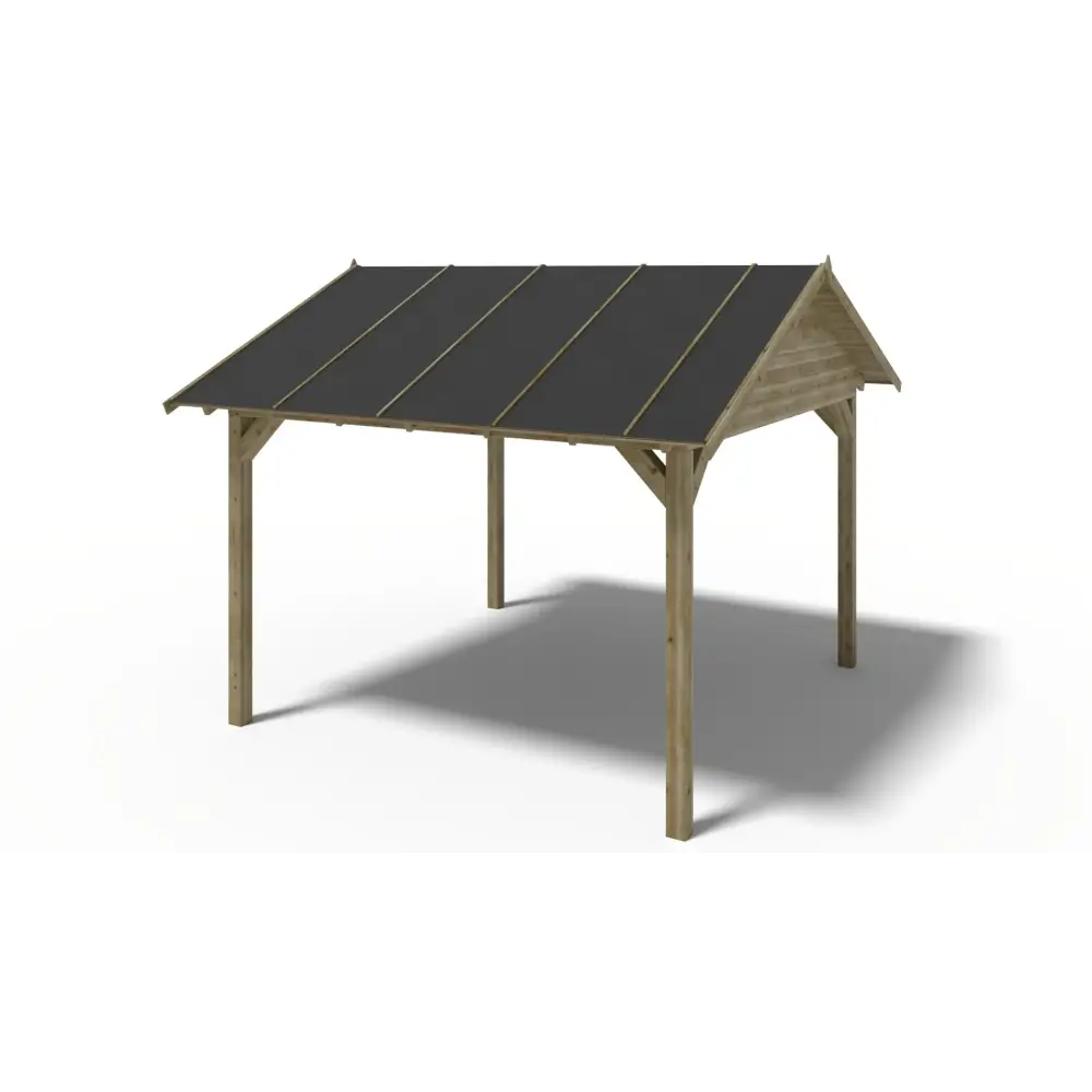 Pergola de jardin 4.04x4.04m avec panneaux - traité