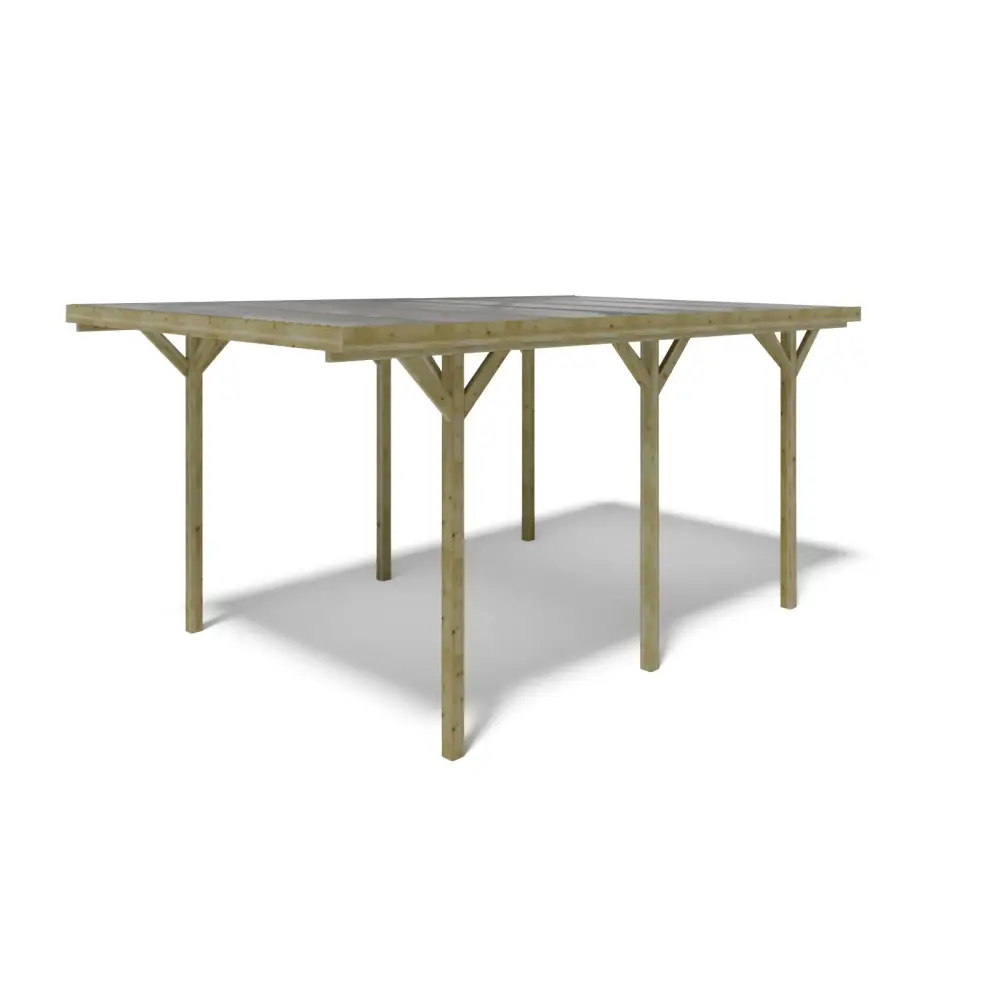 Carport, abri de voiture  3.04x5.12 m - 15.57 m2 - couverture PVC 