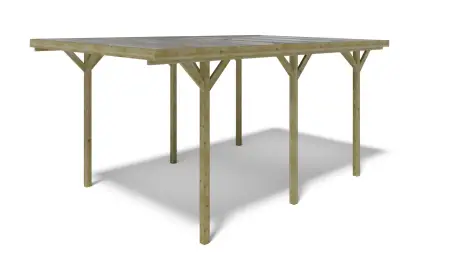 Carport, abri de voiture  3.04x5.12 m - 15.57 m2 - couverture PVC 