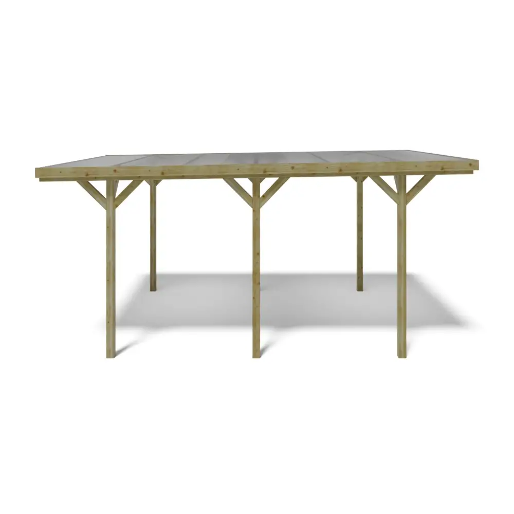 Carport, abri de voiture  3.04x5.12 m - 15.57 m2 - couverture PVC 