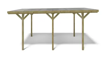 Carport, abri de voiture  3.04x5.12 m - 15.57 m2 - couverture PVC 