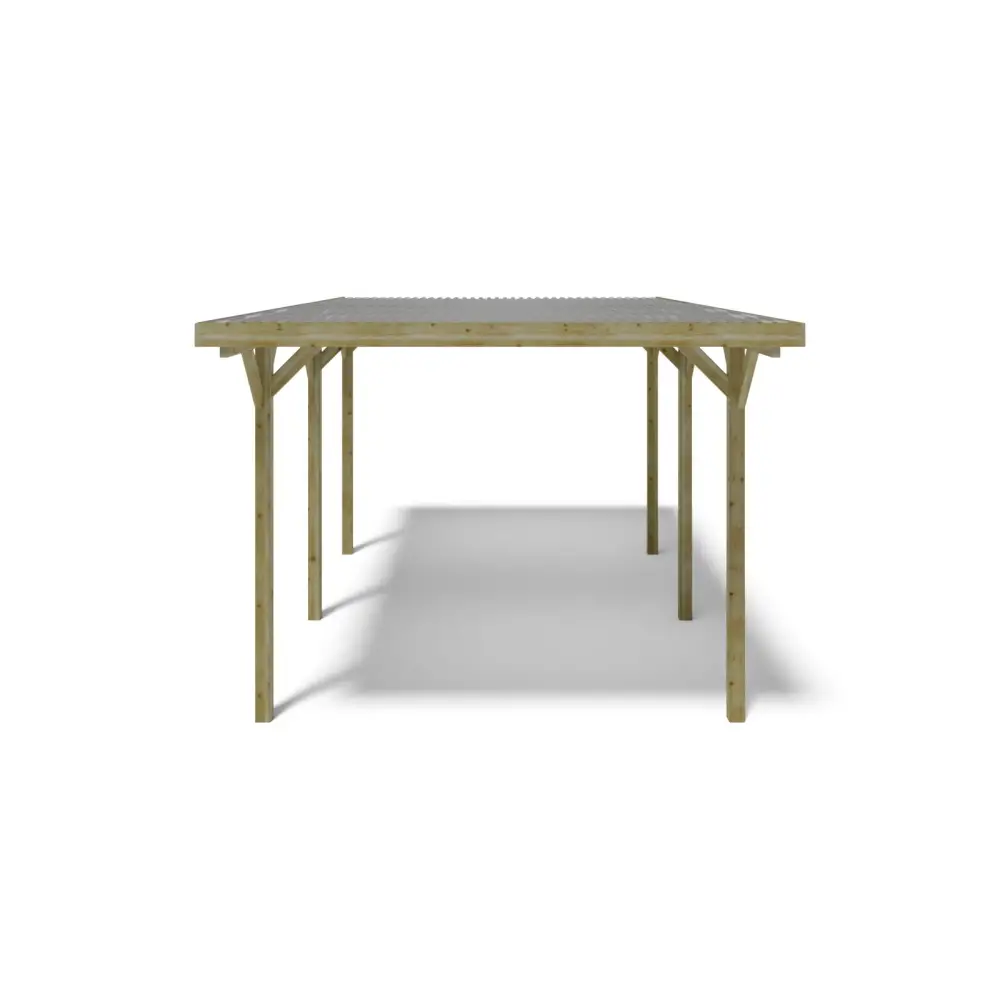 Carport, abri de voiture  3.04x5.12 m - 15.57 m2 - couverture PVC 