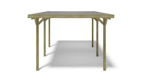 Carport, abri de voiture  3.04x5.12 m - 15.57 m2 - couverture PVC 