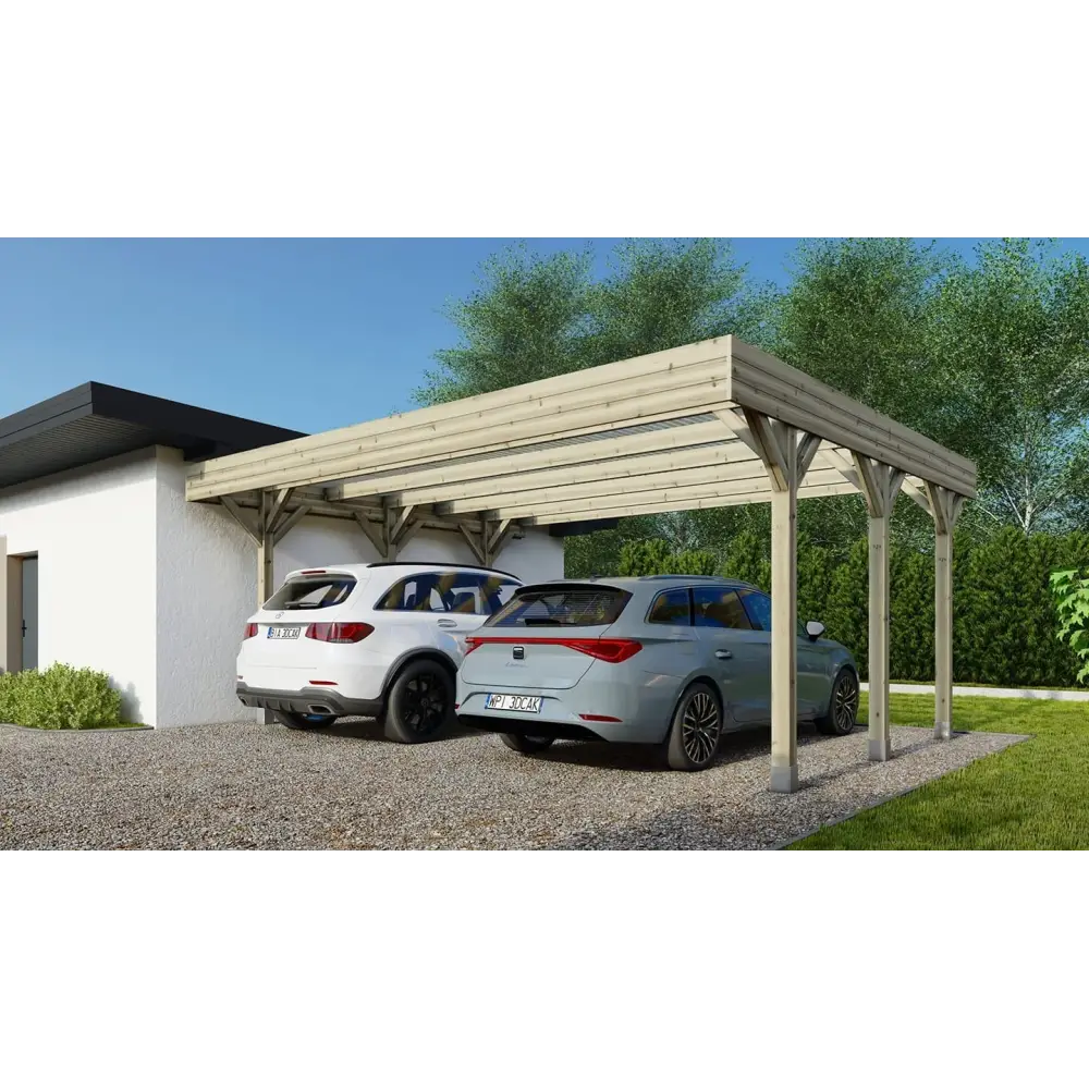 Carport, abri de voiture  6.06x5.03 m - 30 m2 - couverture PVC 